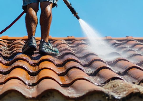 safety-harnessed-worker-power-washing-roof